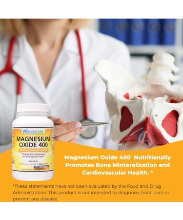 Wonder Labs Magnesium Oxide 400 - Pharmaceutical Grade, 483mg - 250 Tablets - Compare to MAG-OX 400 - Buy Online on GoSupps.com
