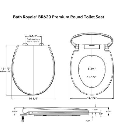 Soft Close Round White Toilet Seat | Stain-Resistant & Easy to Clean | Fits All Brands - Bath Royale Premium Series - Buy Online on GoSupps.com