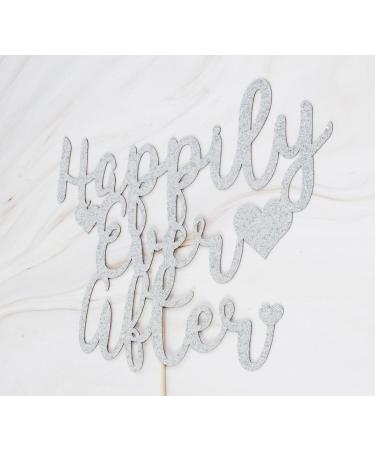 zxyxka Happily Ever After Cake Topper for Engagement Party Decorations Bridal Shower We're Engaged Cake Toppers - Silver Glitter - Buy Online on GoSupps.com