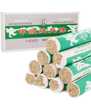 Moxa Sticks (3 pieces in bulk pack) Powerking 10 pieces of bent herb rolls pure moxa rolls for mild moxibustion health care muscle pain relieves body massage 10 pieces in a pack
