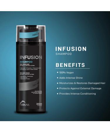 TRUSS Infusion Hair Shampoo - Vegan Cleansing Shampoo for Dry Hair Repair & Hydration - Color-Safe Anti-Aging Formula (300 ml - Buy Online on GoSupps.com