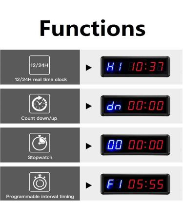 BTBSIGN LED Interval Timer for Home Gym Fitness - Blue+Red - Buy Online on GoSupps.com