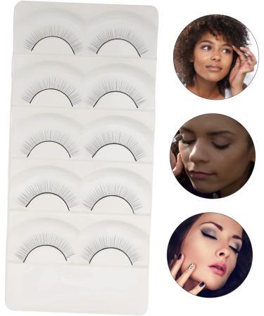 Beavorty 5 Pairs Fake eyelashes reusable black eyelash segmented false eyelash adhesives false eyelashes soft light fake lash handmade eye lashes lash stuff kinds of eyelashes natural fiber - Buy Online on GoSupps.com