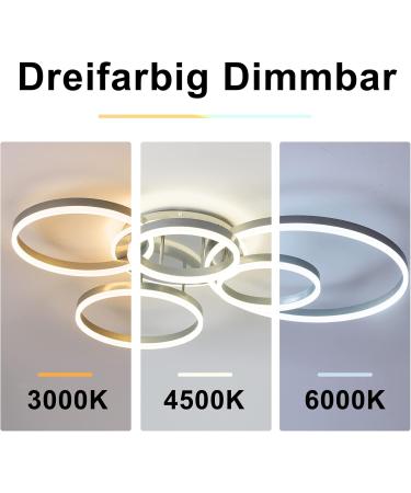Buy LED Dimmable Ceiling Lamp | 85W Round Spotlight Chandelier for Living Room Bedroom & Office - Stylish Aluminum Design - Buy Online on GoSupps.com