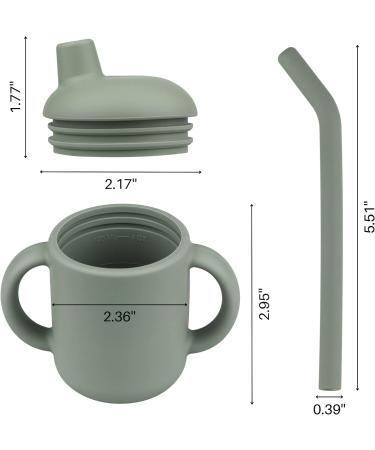 Mintlyfe Baby Trainer Cup - BPA-Free Silicone Sippy Cup for Toddlers 4oz - Pack of 2 (Sage & Ether) - Buy Online on GoSupps.com