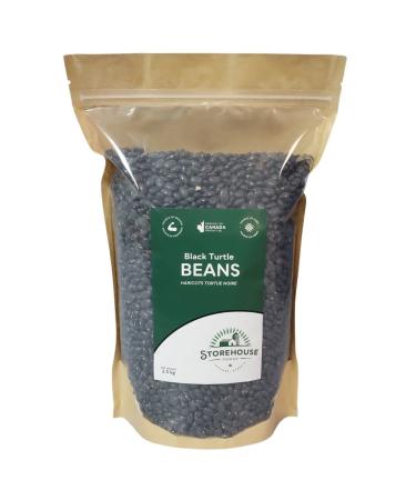 StoreHouse Foods Black Turtle Beans 2.5 kg (5.5 lb) Non-GMO Raw Vegan Bulk A Favorite in Cooking for use in Soups Sauces and Main Dishes Product of Canada 2.5 kg (Pack of 1)