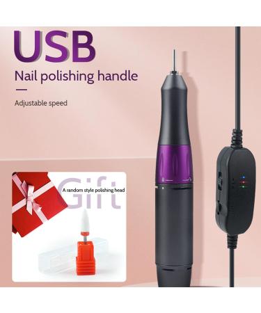 30000rpm Electric Manicure Drill Handle Adjustable Portable Nail Drill Pen Handle for Nail Polisher Fingernail Grinder USB Interface - Buy Online on GoSupps.com