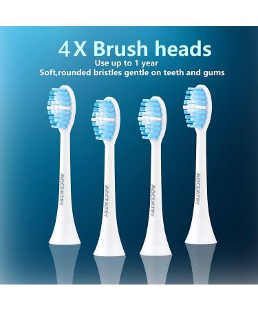 MOCEMTRY Sonic Electric Toothbrush - Rechargeable with 4 Dupont Brush Heads & 4 Cleaning Modes - Waterproof & Beige - Ideal for Adults - Buy Online on GoSupps.com