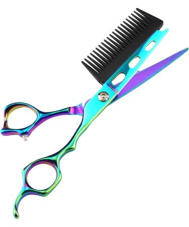 Fovolat Hairdressing Scissors 6 Inch Stainless Steel Hair Cutting Scissors | 2 in 1 Stainless Steel Hair Cutting Professional Barber Haircut Scissors for Elderly Children Green - Buy Online on GoSupps.com