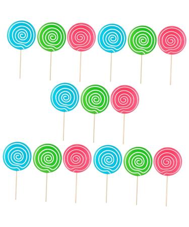 TOPBATHY 15 Pcs Lollipop Props Pink Decor Faux Candy Props Creative Photo Prop Xmas Lollipop Ornament Lollipop Cake Picks Topper Wedding Ornaments Faux Lollipop Fake Food Wood Child Crafts