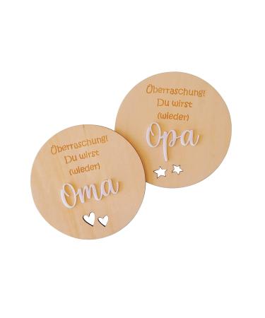 Grandparents Pregnancy Announcement Sign Birth Surprise for Advertising Grandfather Grandma Again (INGLESE Set Grandpa Grandma/Grandma Again)