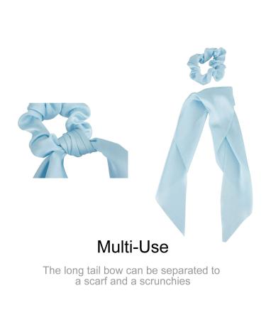 10 Pack Colorful Satin Hair Bows Scrunchies - Elastic Hair Ties Ponytail Headbands for Women - Buy Online on GoSupps.com