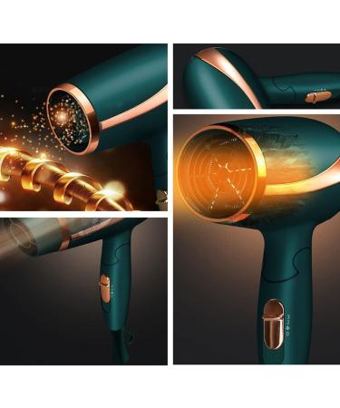 Hair Dryer Professional Ionic Hairdryer 2300W Salon Fast Blow Dryers 3 Heat 2 Speed Settings and Cool Shot Button Low Noise Powerful AC Motor with Hair Nozzle for Home and Salon Brown Small Gift Green - Buy Online on GoSupps.com