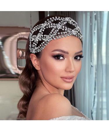 HONGMEI Wedding Headbands Rhinestone Bridal Hair Pieces Crystal Hair Accessories Headpiece for Brides