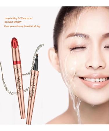 MULPG Waterproof Eyebrow Pencil with Micro 4 Point Brow Pen - Light Brown - Buy Online on GoSupps.com