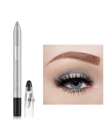 Eyeshadow Pen Crayon Waterproof Eyeshadow Stick Shimmer Cream Eye Shadow Pencil Lasting Waterproof And Not Blooming Pearlescent Eyeliner Pencil Create Glitter Eye Makeup (Pearly Grey)