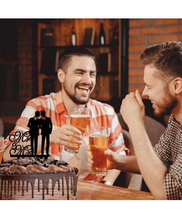 Mr & Mr Cake Topper for Men Gay Men Wedding Cake Topper Pride Cake Topper Wedding Cake Decor Gay Wedding Decorations for Men Gay Engagement Anniversary Party - Buy Online on GoSupps.com