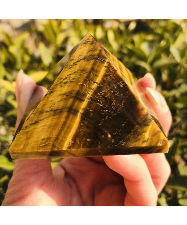 Stone Crafts Natural Stone Mine Crystal Tiger Eye Stone Pyramid Home Decor Wicca Wheel Pulse Heal Stone Crystal Reiki (Size : 4cm)