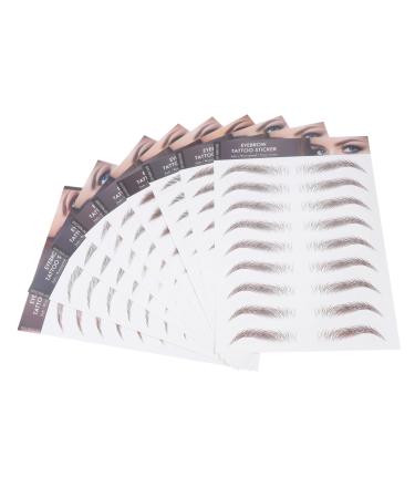 WOFASHPURET 18 Sheets Imitation Eco Eyebrow Sticker Makeup Caboodle Fake Eyebrows Decal Brown Transfer Stickers 21.5X14.5cmx2pcs Brownx2pcs
