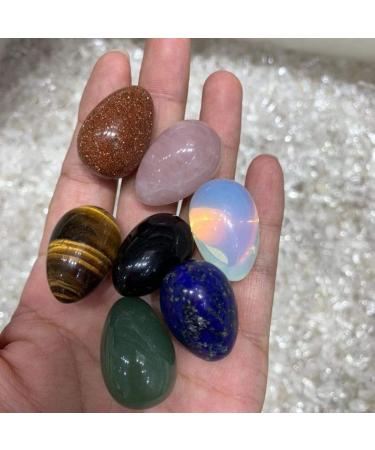 7Pcs Natural Gemstone Crystal Eggs Collectors Pack Reiki Stone Mineral Specimen