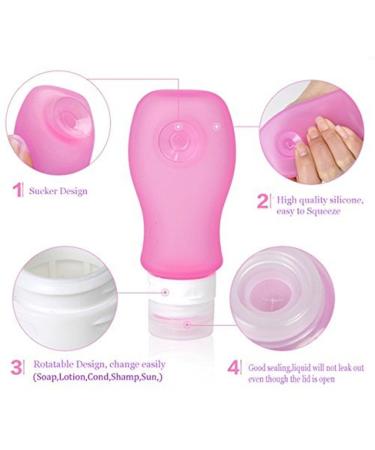 FantasyDay 4 Pack Silicone Travel Set - BPA-Free TSA Approved Containers for Shampoo Cream & Body Care - Safe & Portable Travel Accessories - Buy Online on GoSupps.com