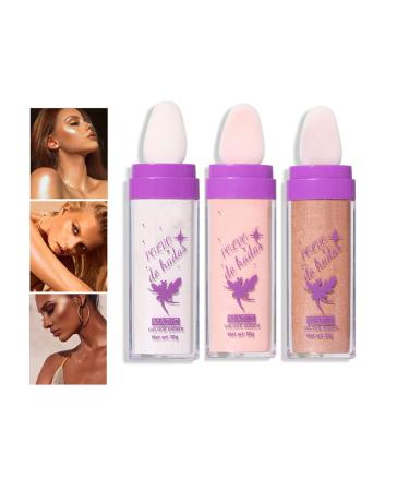 HADAVAKA Face Brightening Glitter Makeup Powder Body Makeup Stick Body Brightening Powder Body Brightening Glitter Taper Powder (3pcs)