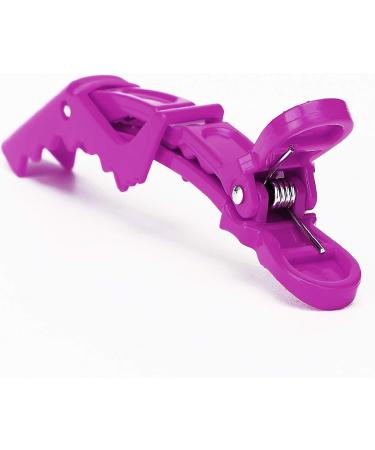 10x Crocodile Hair Clips - Professional Styling Barrette with Nonslip Grip and Wide Teeth for Thick Hair - Purple - Buy Online on GoSupps.com