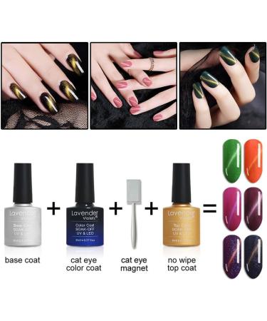 Lavender Violets 8ml Gel Nail Polish UV LED Soak Off Nail Lamp Curing Manicure Pedicure Classical Coloured Bottle Cat Eye Effect D369 Cat Eye-369 - Buy Online on GoSupps.com