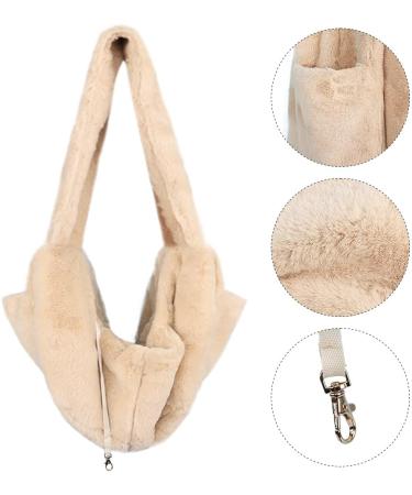 Warm Plush Small Dog Sling Cat Carrier Hand-Free Pet Sling Carrier Pet Puppy Travel Bag Cat Carrier Shoulder Bag Outdoor Travel Puppy Carrier Bag for Daily Walk Travel Outdoor Beige - Buy Online on GoSupps.com