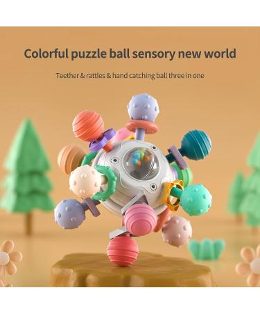 Sensory Teething Toy for Babies 0-18 Months - White Teething Ball Rattle & Grasping Activity Toy for Boys and Girls - Buy Online on GoSupps.com