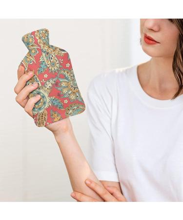 Paisley Pattern Hot Water Bottle - Rubber Bag for Pain Relief Cramps & Cold Therapy - International Shipping Available - Buy Online on GoSupps.com