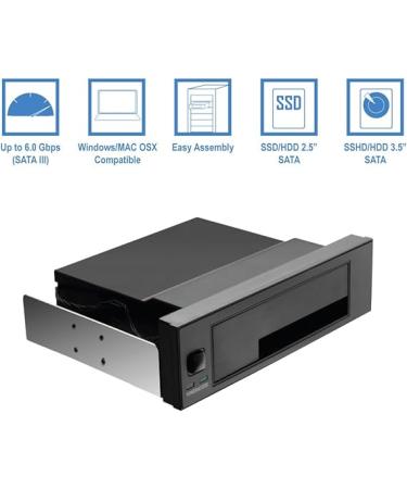 Kingwin Universal Hot Swap Mobile Rack for 2.5 or 3.5 SSD/HDD - Tray-Less SATA Backplane Enclosure - Buy Online on GoSupps.com