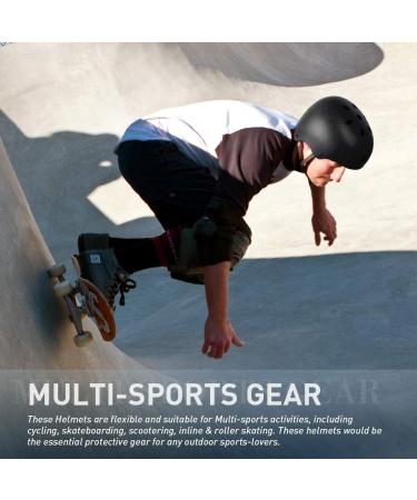 JBM Skateboard Helmet Adult | Multi-Sports Helmet for Skateboarding, Scooter, Roller Skating | Black Large - Buy Online on GoSupps.com