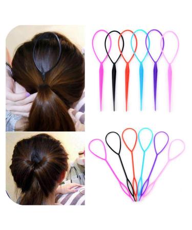 10pcs Tail Hair Styling Kit - Plastic Magic Braid Ponytail Maker Clips & Accessories | DIY Hair Styling Tools (Random Color) - Buy Online on GoSupps.com