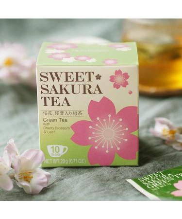 Tea Boutique Sweet Sakura Tea Green Tea With Cherry Blossom & Leaf (10 Tea Bags) 20g - Buy Online on GoSupps.com
