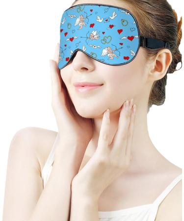 Angels and Hearts Sleep Mask - Adjustable Blindfold for Men and Women, Blocks Light for Night, Travel, and Nap - Buy Online on GoSupps.com