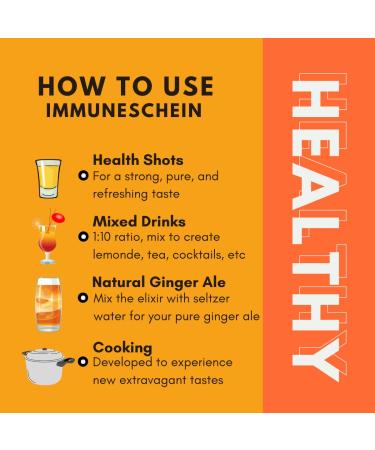 ImmuneSchein Organic Turmeric Ginger Elixir Shots - USA Made Wellness Elixirs in Glass Bottles, 8.5 fl oz - Buy Online on GoSupps.com