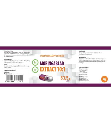 Moringa Leaf Equivalent to 5 000mg (500mg of 10:1 extract) 90 Vegan Third Party Tested Laboratory Tested High Strength Supplement - Buy Online on GoSupps.com