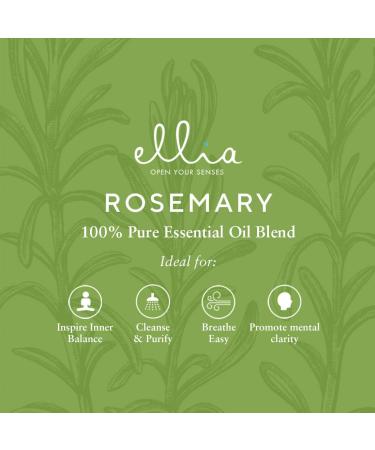 Ellia Rosemary Essential Oil 15ml - Woodsy Aromatherapy Diffuser Blend | Clarifying & Refreshing Scent | UV Protection - Buy Online on GoSupps.com