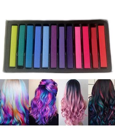 12 Color Hair Chalk Set for Kids - Temporary Washable Hair Dye for Parties & Cosplay - Non-Stick & Vibrant Colors - Great for Halloween & Christmas - Buy Online on GoSupps.com