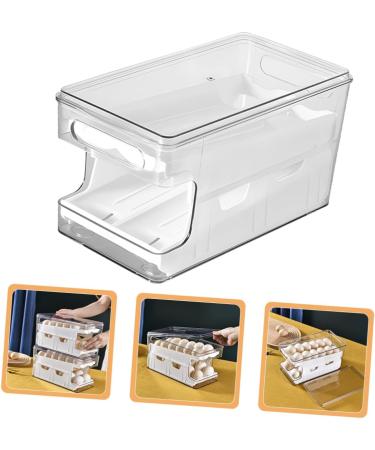 Yardenfun Egg Holder Box Refrigerator Holder Double-layer Capacity Egg Organizer Container Dispenser Kitchen Fridge Egg Storage - Buy Online on GoSupps.com