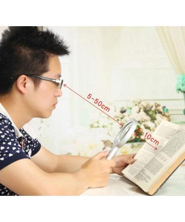 Magnifying Glasses Vision aids Magnifying Glass Handheld 10 Times Magnifying Glass with led Light Old Man Reading Stationery Office Supplies 1PCS Better Life - Buy Online on GoSupps.com
