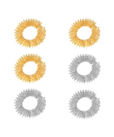 Massage rings for fingers 6 pieces massage ring acupressure rings anti-stress acupressure rings for teenagers and adults - Buy Online on GoSupps.com