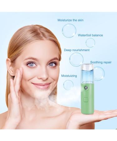 Nano Facial Mister Mini Portable Mist Sprayer USB Rechargeable - Hydrating Face Humidifier for Daily Makeup & Eyelash Extensions - Pink+Green - Buy Online on GoSupps.com