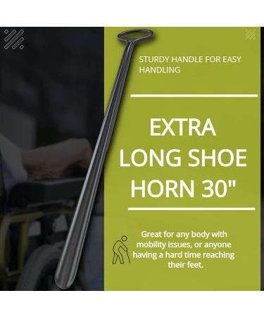 Velette 30 Inch Plastic Shoe Horn for Seniors, Men, Women, and Kids - Long Handle Shoehorn for Boots, Cowboy Boots, Dress Shoes, and Sneakers - Buy Online on GoSupps.com