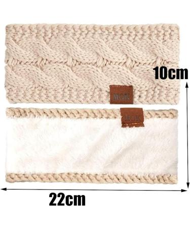 Simoda 4 Pieces Women Winter Warm Fuzzy Fleece Lined Headband Thick Cable knitted Ear Warmer Headwrap (#1) - Buy Online on GoSupps.com