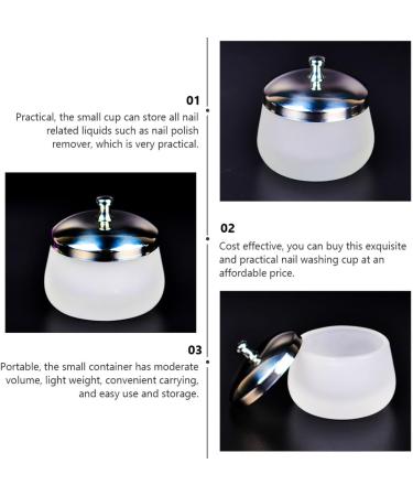 Lot de 2 Gobelets Ronds en Verre Cristal D poli Couvercle en Acier Inoxydable Gobelet Dissolvant pour Vernis Ongles Cup Ongles Ronde pour Manucure Professionnelle et Usage - Buy Online on GoSupps.com