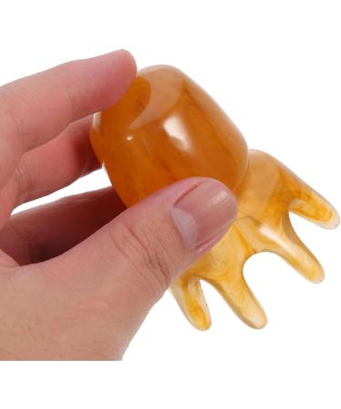 Beaupretty 2-in-1 Harz Gua Sha Massage Comb | Deep Scalp Massager Brush & Jade Scratching Board - 10.00x5.60cm Khaki | International Shipping Available - Buy Online on GoSupps.com