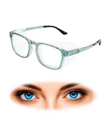 Hydrating Dry Eyes Glasses Kits with Extended Silicone Moisture Chambers Eye Protection Safety Glasses for UV Blue Light Blocking Anti-fog Aviod Allergens Dry Eyes Relief Unisex (Blue)