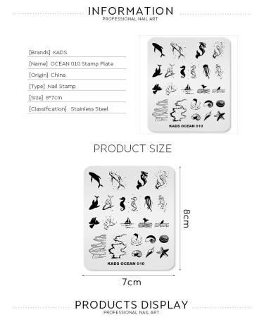 KADS Ocean Seahorse Nail Stamping Plate - Shell & Starfish Template for Nail Art - OC010 - Buy Online on GoSupps.com